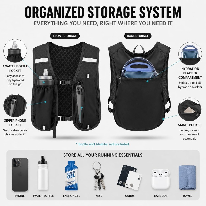 Chaleco Reflectante Ligero par - Running Gear Storage reseña y precio