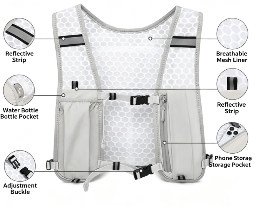 Chaleco Reflectante Ligero par - Running Gear Storage reseña y precio